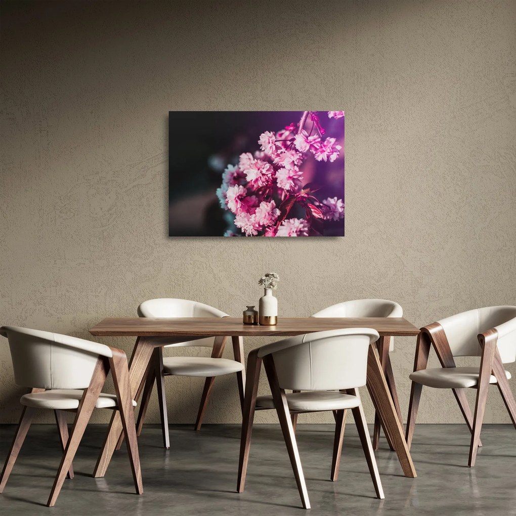 Obraz na szkle - kwiaty drzewa (70x50 cm)