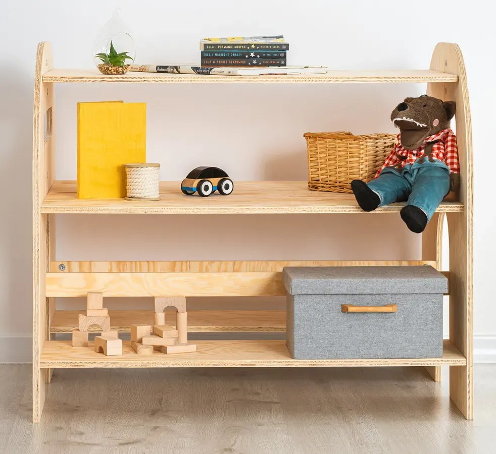 Drewniany regał na zabawki do pokoju dziecięcego S6-A25
