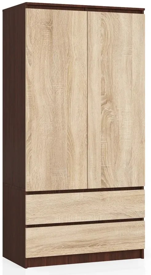 Szafa z drążkiem na ubrania wenge + dąb sonoma E1-D73