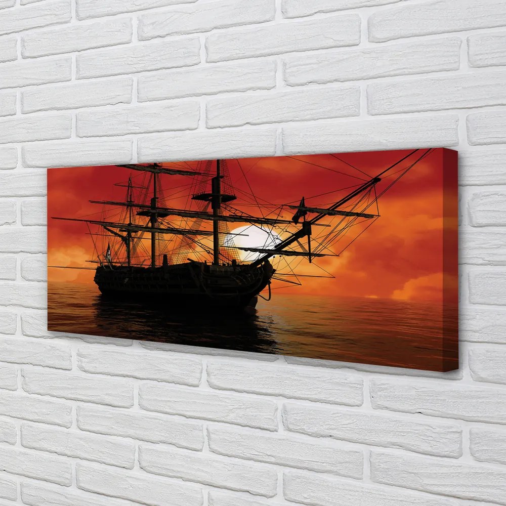 Obraz drukowany na płótnie Statek w Pełnym Słońcu