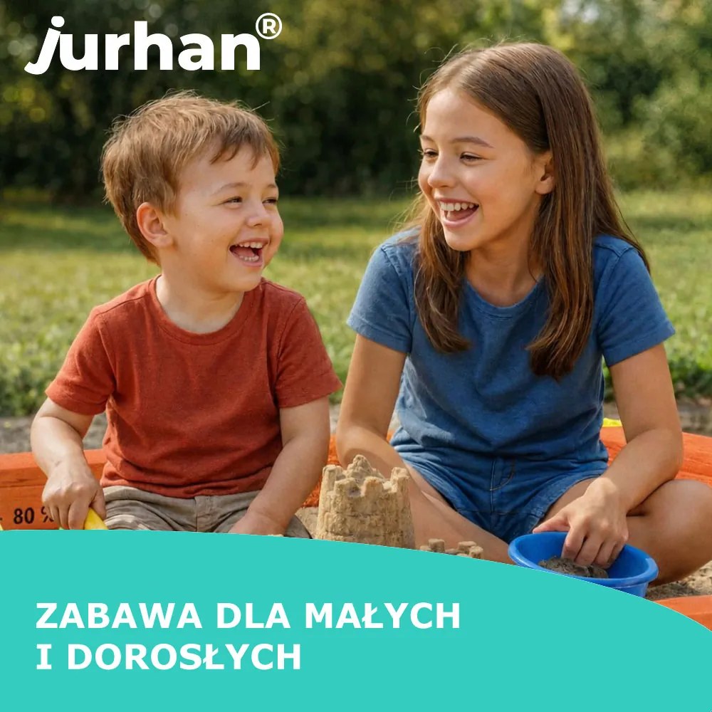 Piaskownica z werandą SUNNY, 130x130x143cm, brązowa/niebieska Jurhan