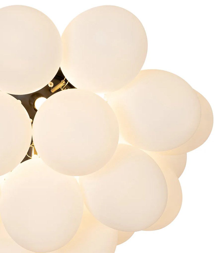 Plafon / Lampy sufitowe art deco czarny z opalowym szkłem 6-świateł - UvasDesignerski Oswietlenie wewnetrzne