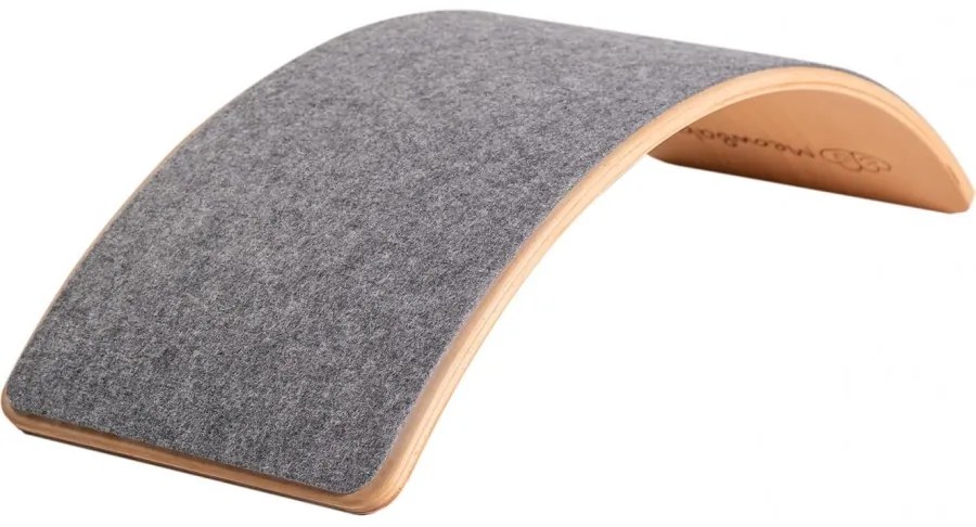 Deska do balansowania z filcem 80x30cm dla dzieci drewniany balance board, szary - meowbaby®