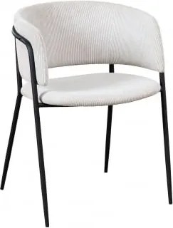 Krzesło Do Jadalni Tapicerowane Nalon Czarny & Sztruksu Kremowa & Sztruksu - Sklum
