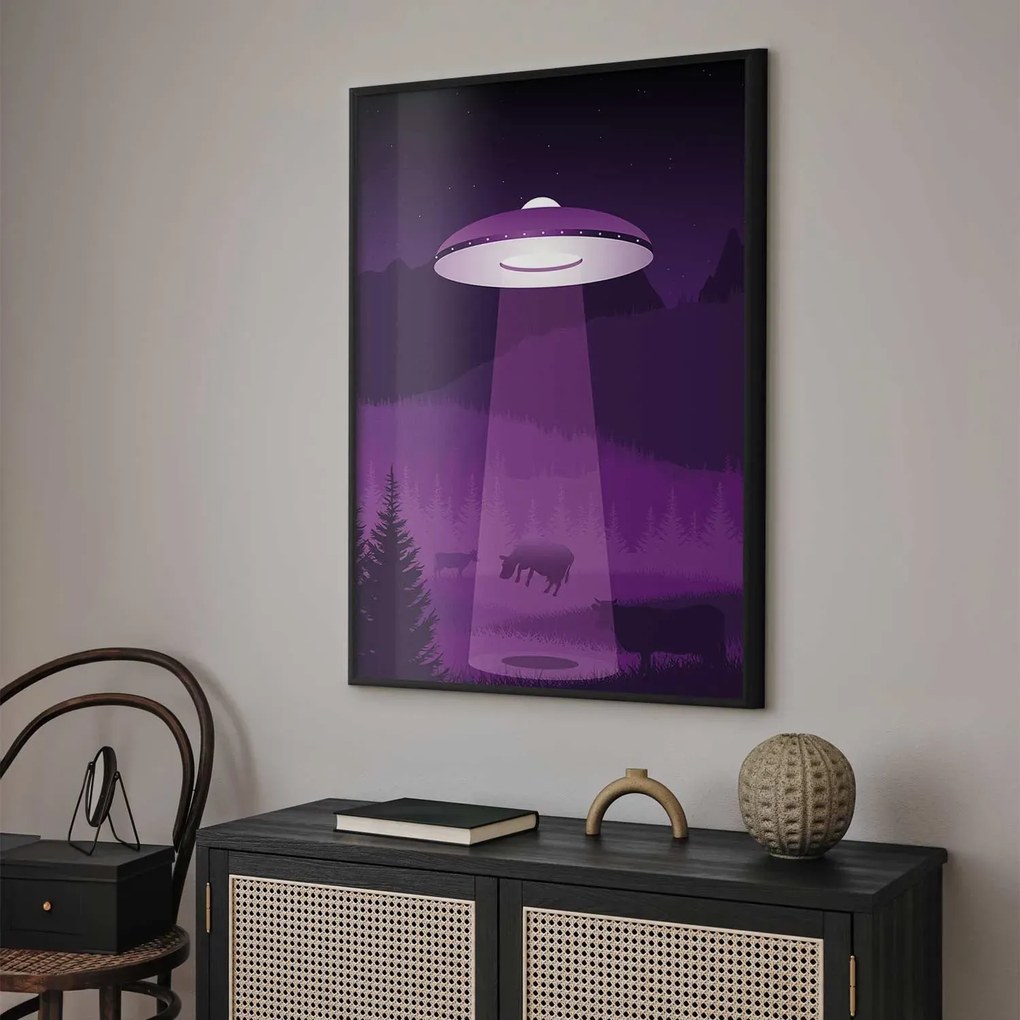 Plakat Ufo 21x30 cm z ramą czarną bez marginesu ARTGEIST B