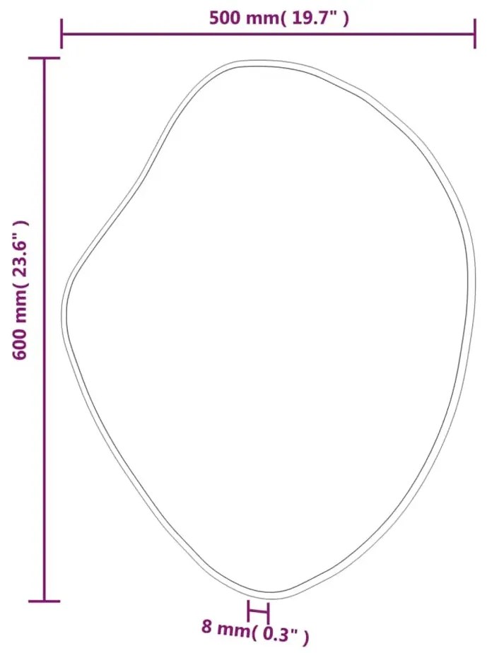 Złote lustro wiszące w stylu glamour 60x50 cm K3-S71