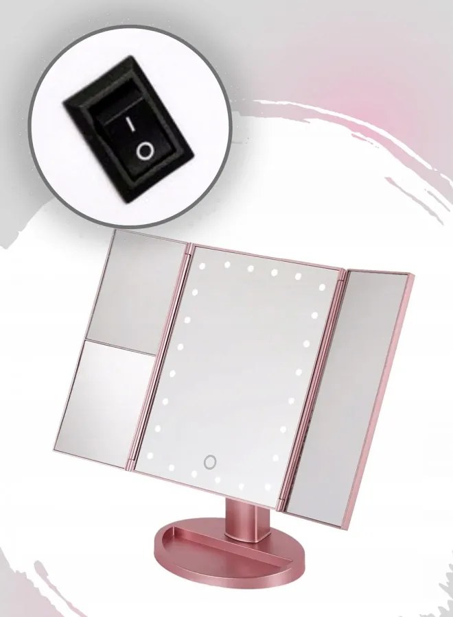 Lusterko PREMIUM Do MAKIJAŻU Powiększające 3X Kosmetyczne PODŚWIETLANE LED