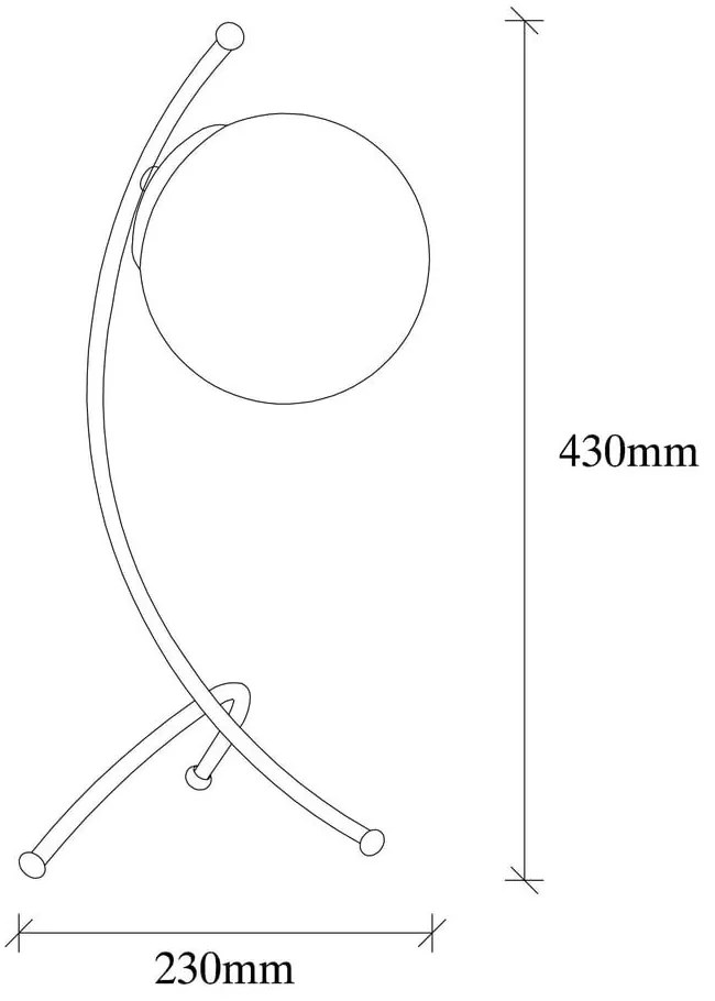 Lampa stołowa w biało-brązowym kolorze ze szklanym kloszem (wysokość 43 cm) Yay – Opviq lights