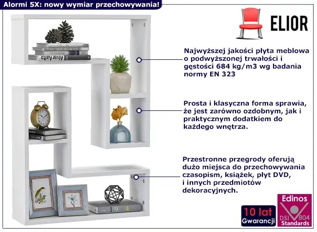 Komplet 2 Nowoczesny Półek Ściennych C1-C10