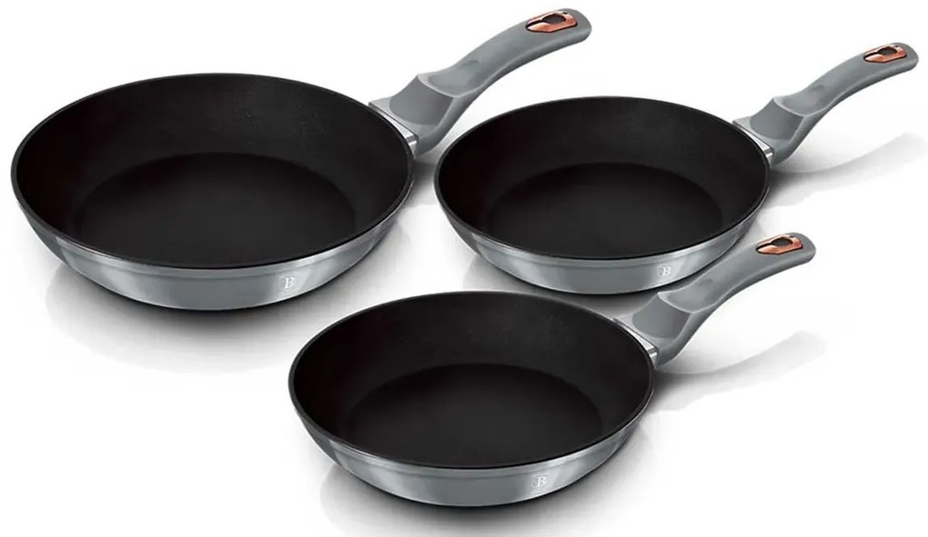 3 aluminiowe patelnie na każdy typ kuchenki A3-F75