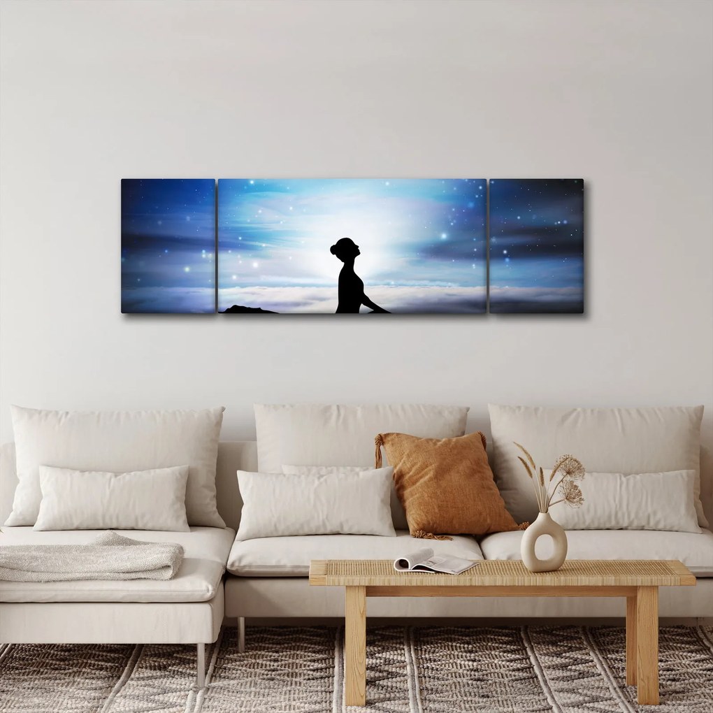 Obraz medytującej kobiety (170x50 cm)