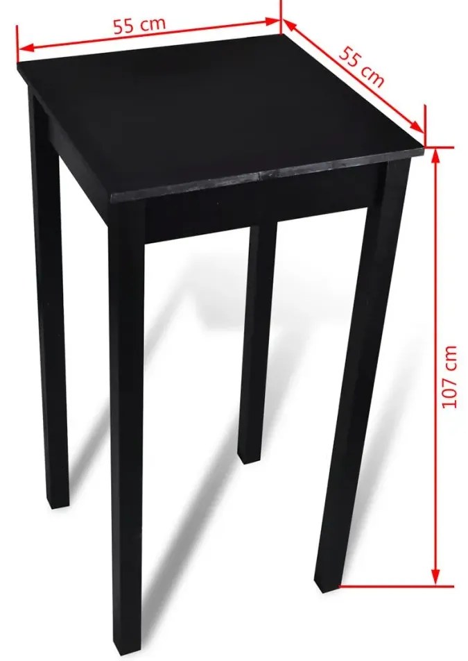 Czarny stolik barowy z 2 hokermi – Ajva 2X