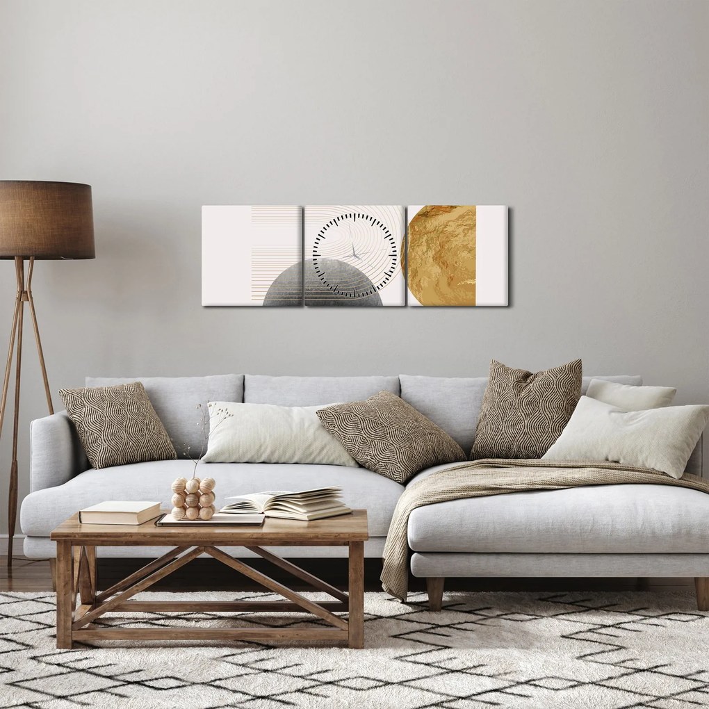 Obraz - Rustic Arches N⁰2 (z zegarem) (90x30 cm)
