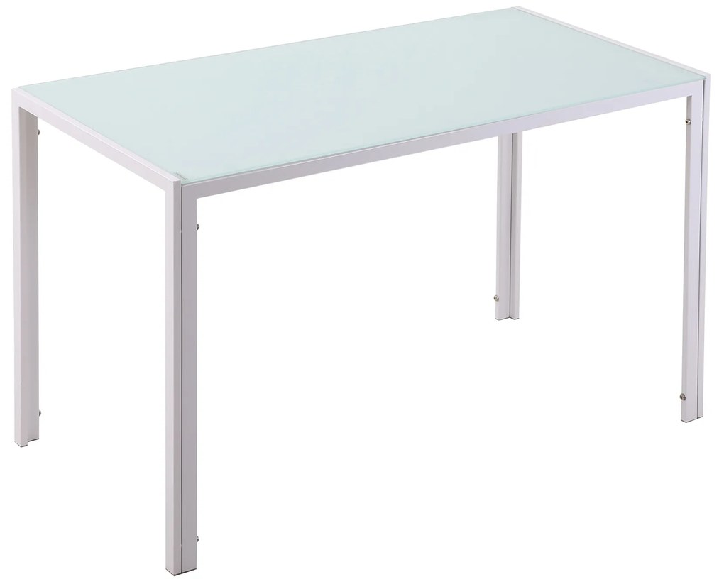 HOMCOM Stół jadalny Stół kuchenny duży stół, nowoczesny design, 120 cm x 60 cm x 75 cm, Biały