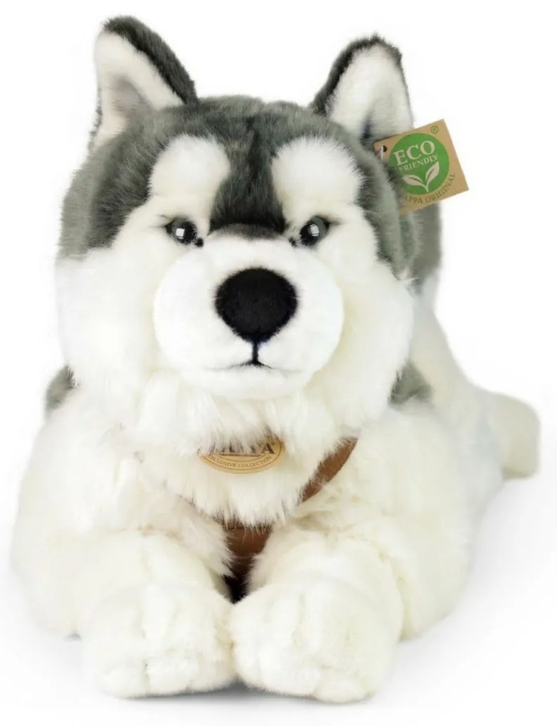 Rappa Pluszowy husky z uprzężą 60 cm ECO - FRIENDLY