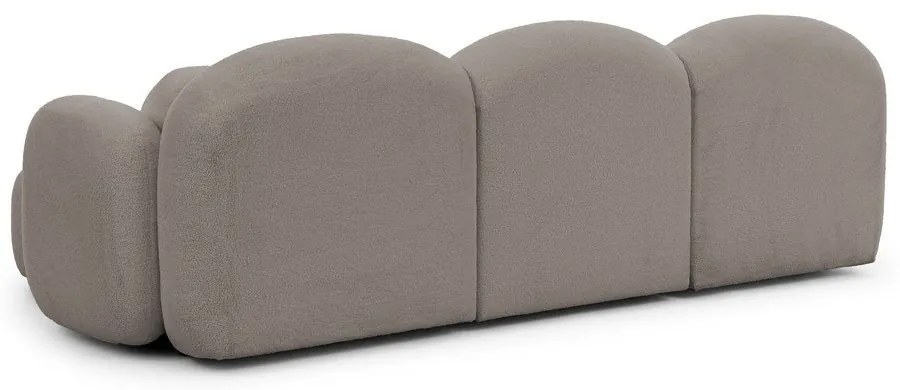 Szary narożnik z materiału bouclé (prawostronny/z szezlongiem) Orbit – Ropez