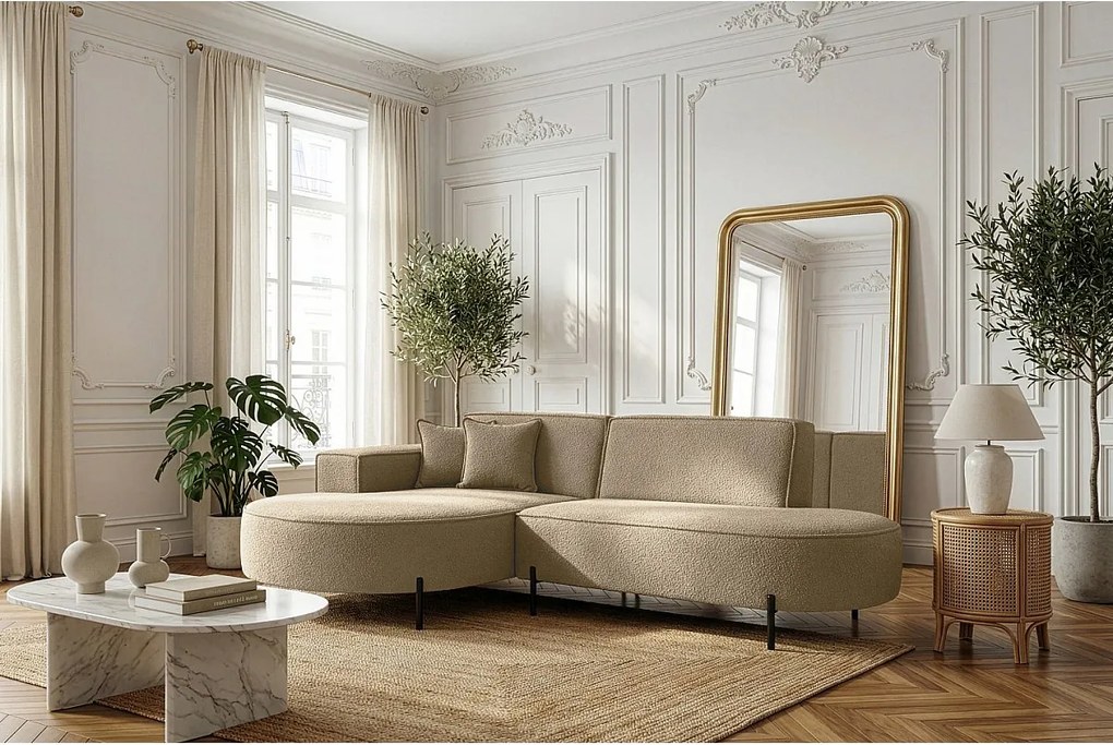 Narożnik Parma Studio Hills, do salonu, Quelle, lewy, ciemny beż (18)