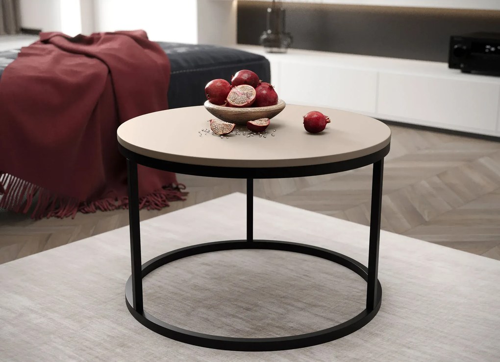 Kaszmirowy nowoczesny okrągły stolik kawowy do salonu S4-A50