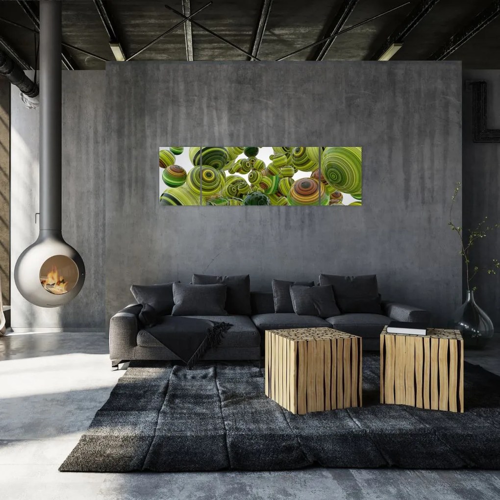 Obraz pasiastych kulek (170x50 cm)
