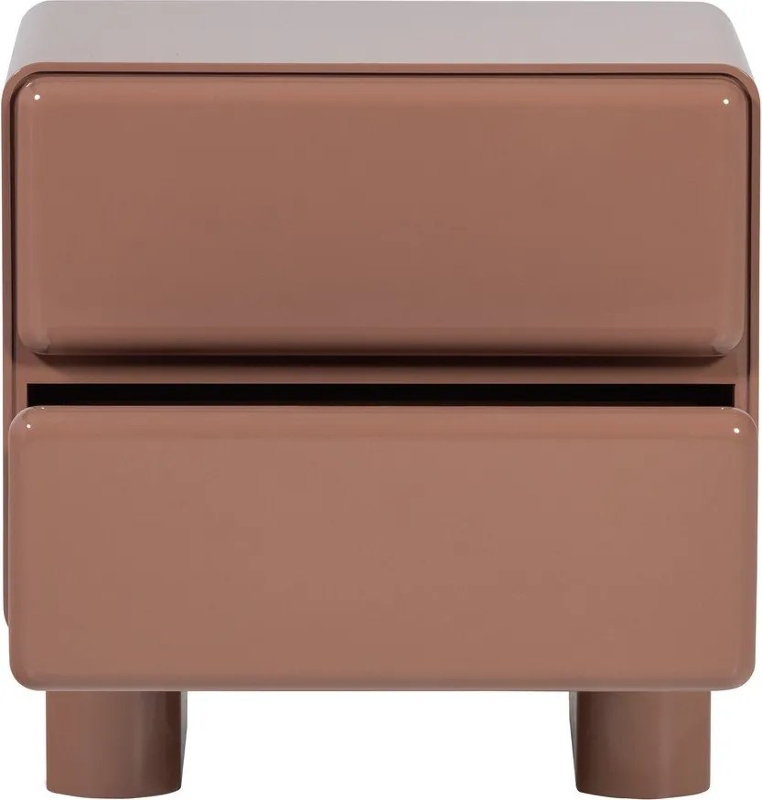 Różowa szafka nocna z połyskiem Lustra – WOOOD
