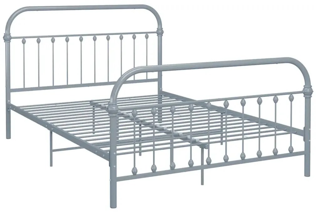Szare metalowe łóżko w stylu industrialnym 180x200 cm - Etiosa