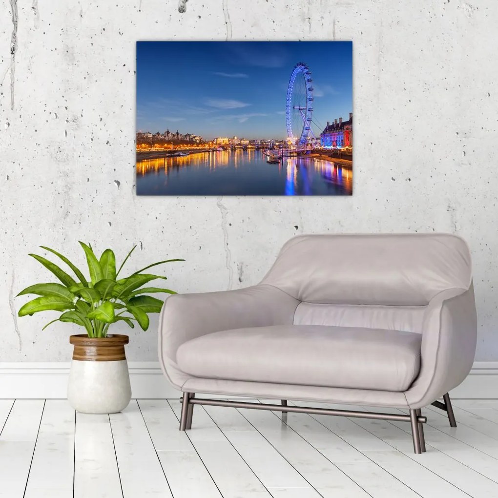 Obraz na szkle - London Eye (70x50 cm)