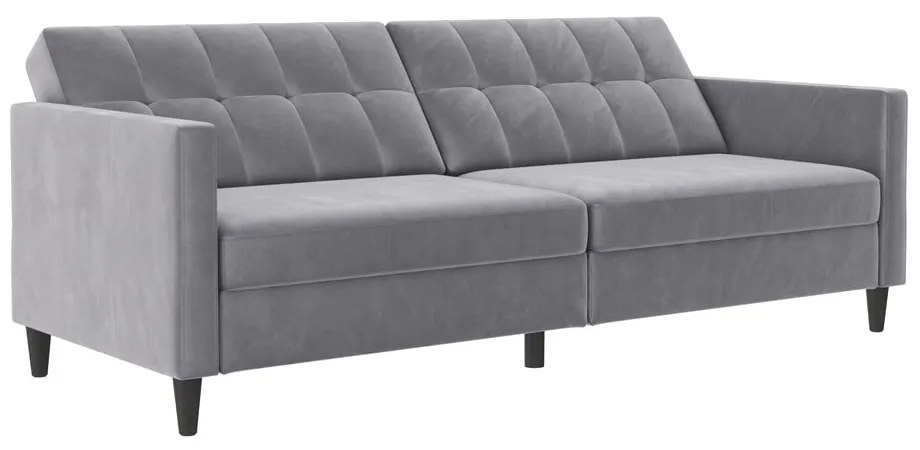 Jasnoszara aksamitna sofa 203 cm Hartford – Støraa