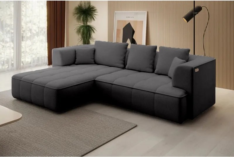 Narożnik ALBIO S Lewostronny z elektryczną regulacją siedziska, funkcja spania, wolnostojący w tkaninie EDEN 20 WERSAL