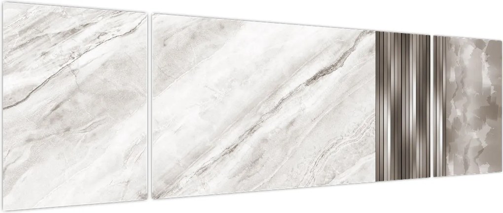 Obraz - Marmur ze srebrnymi liniami (170x50 cm)