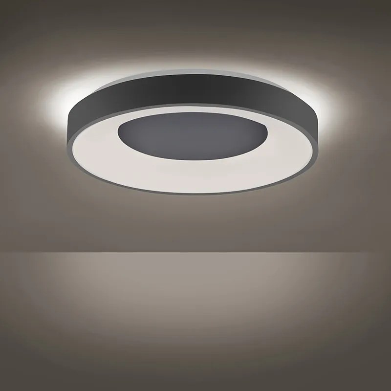 Nowoczesna lampa sufitowa ciemnoszara z LED 3-stopniowy ściemniacz - Steffie Nowoczesny Oswietlenie wewnetrzne