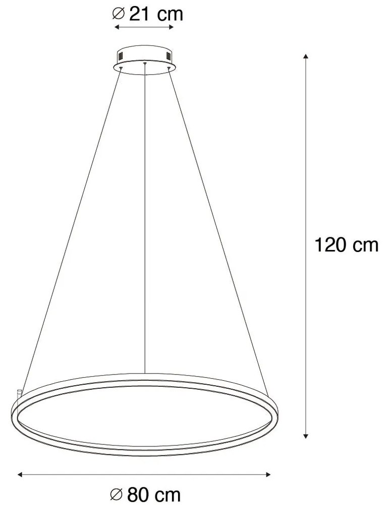 Inteligentna lampa wisząca czarna 80 cm z diodami LED i RGBW - GirelloDesignerski Oswietlenie wewnetrzne