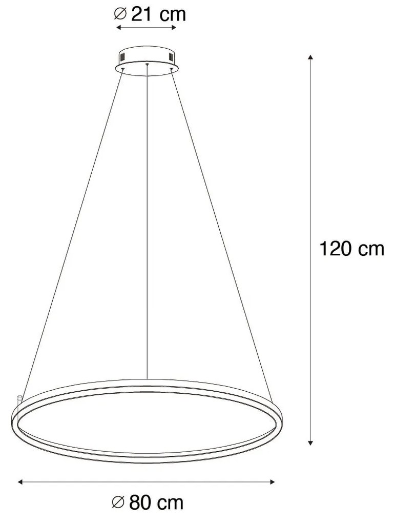 Inteligentna lampa wisząca czarna 80 cm z LED i RGBW - GirelloDesignerski Oswietlenie wewnetrzne