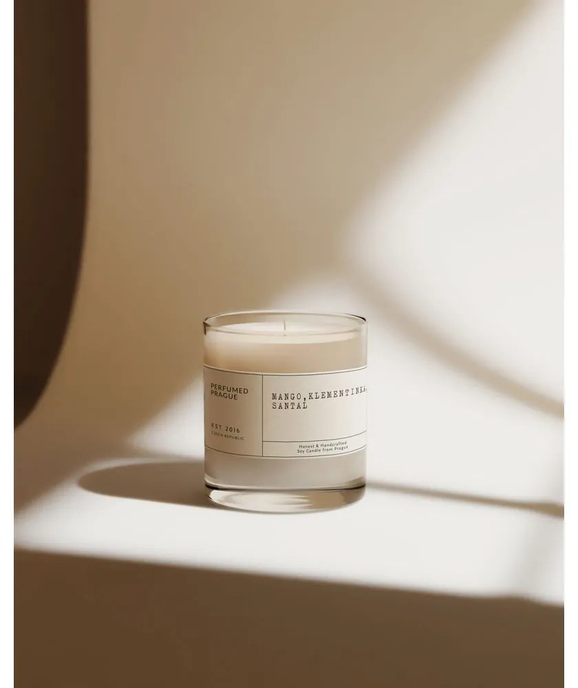 Zapachowa sojowa świeca czas palenia 40 h #67 Mango, Clementine, Sandalwood – Perfumed Prague