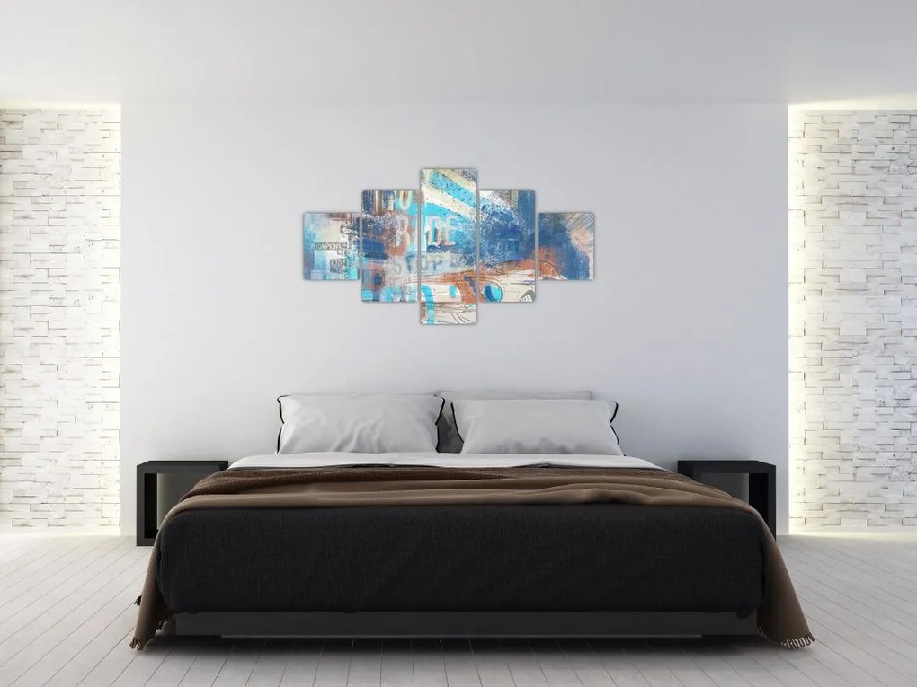 Obraz - Urodzony, by jeździć, niebieskie odcienie (125x70 cm)