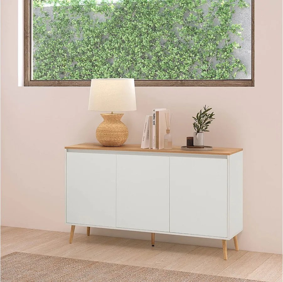 Bufet kuchenny Desi 3-drzwiowy kolor biały