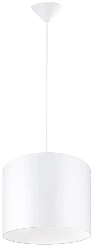 Biała lampa wisząca z okrągłym abażurem - 3D A653 W1-B25