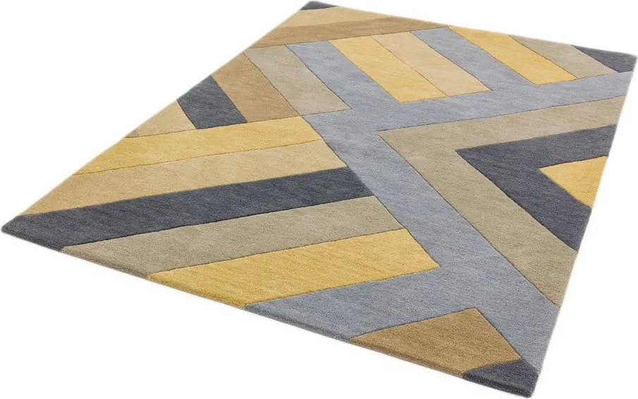 Szaro-żółty dywan Asiatic Carpets Big Zig, 160x230 cm