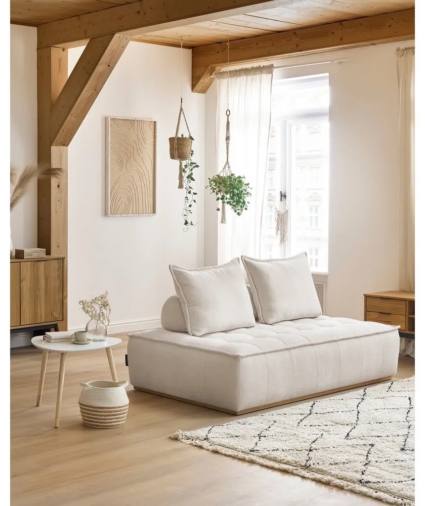 Biała sofa z tkaniny szenilowej 175 cm Elisa – Bobochic Paris