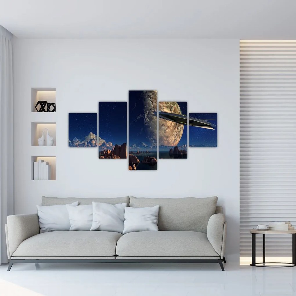 Obraz - Przybycie kosmitów (125x70 cm)