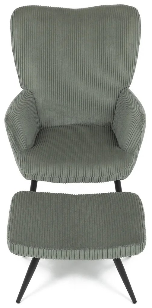 Fotel relaksacyjny z podnóżkiem L7285 GRN6,zielony