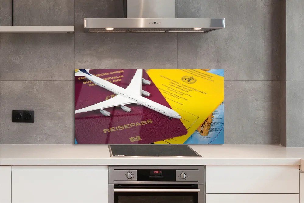 Panel nad Blat Kuchenny Atrybuty Podróżnika: Paszport i Mapa