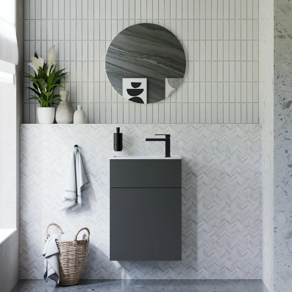 Badmöbel-Set KONDA 50 cm mit Mineralguss Waschbecken