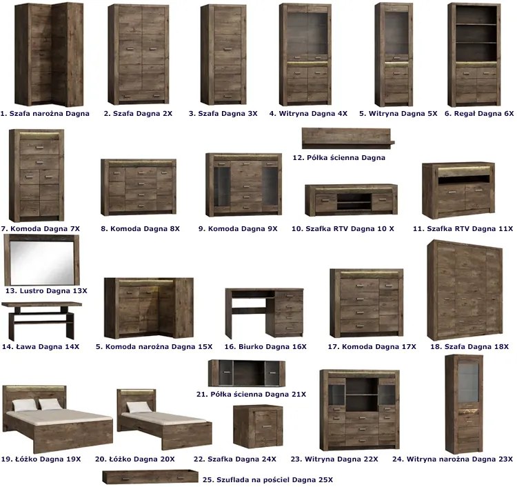 Szafka rtv jesion ciemny B1-S79