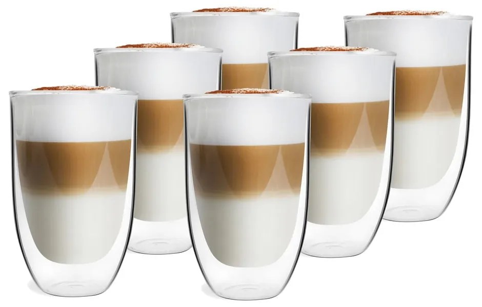 Szklane kubki do latte z podwójną ścianką zestaw 6 szt. 350 ml – Vialli Design