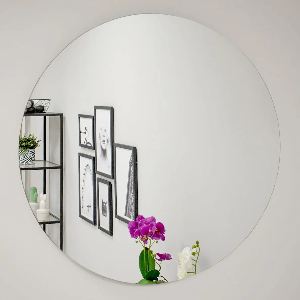 Okrągłe lustro ścienne bez ramy Mersin 80 cm