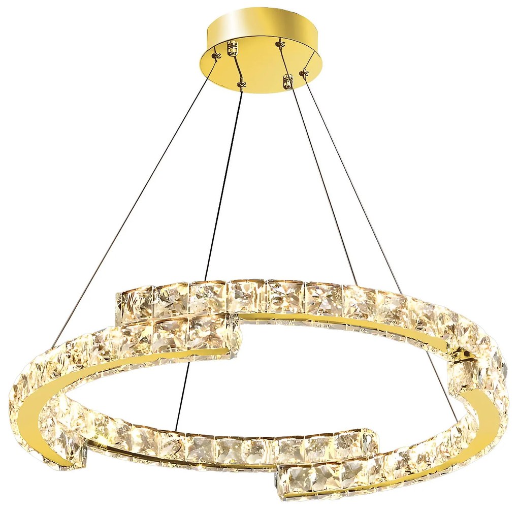LAMPA SUFITOWA WISZĄCA LED APP1771-CP ZŁOTA 60cm
