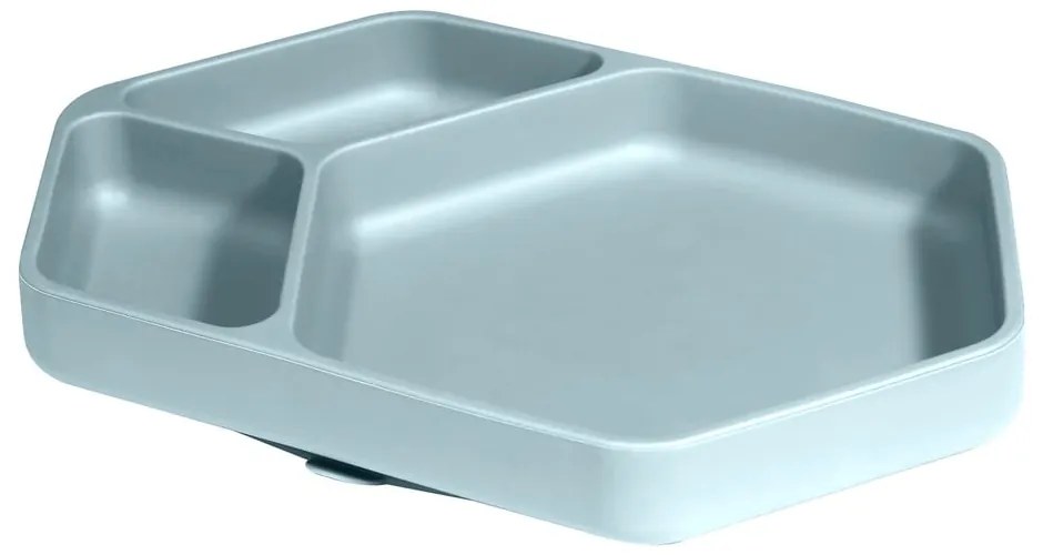 Niebieski silikonowy talerz dla dzieci 16x25 cm – Kindsgut