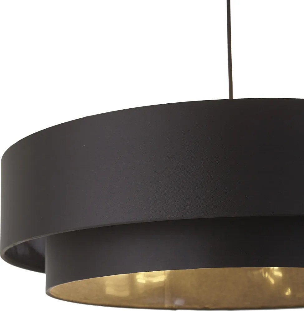 Nowoczesna lampa wisząca czarna 50 cm 3-źródła światła - Drum Duo