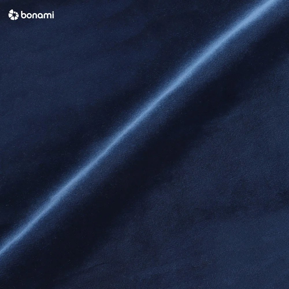 Ciemnoniebieskie aksamitne tapicerowane łóżko dwuosobowe ze schowkiem i stelażem 200x200 cm Brody – Mazzini Beds