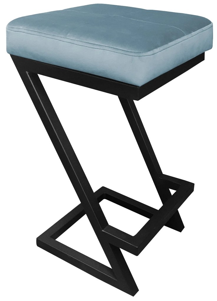 Hoker ZETA krzesło barowe tkanina Welur podstawa metalowa LOFT